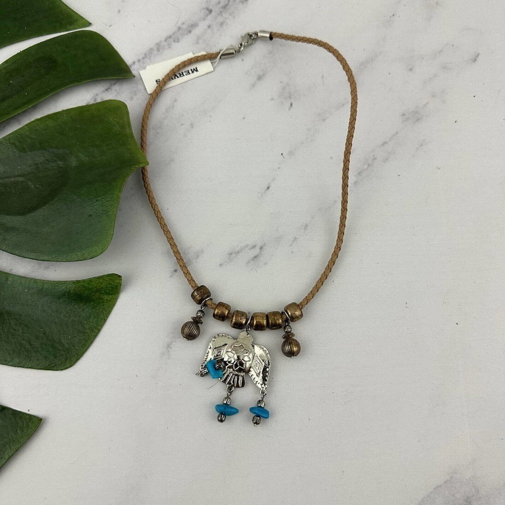 Partners Vintage Womens Southwest Style Necklace NOS Tin Silver Bird Choker